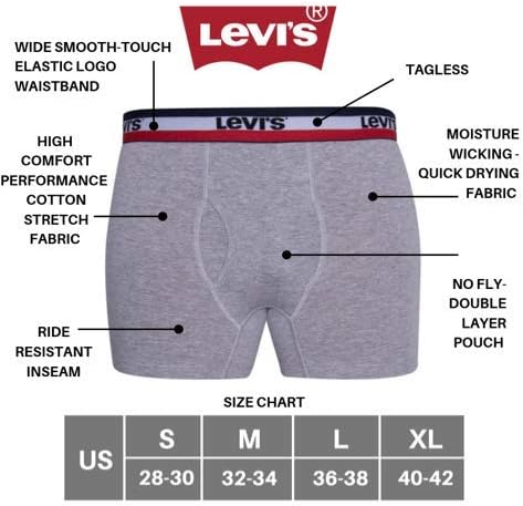 Levi's Mens Underwear Microfiber Boxer Brief for Men Ultra Soft 4 Pack