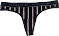 Victoria's Secret Cotton Thong Panty Color Black Stripe New