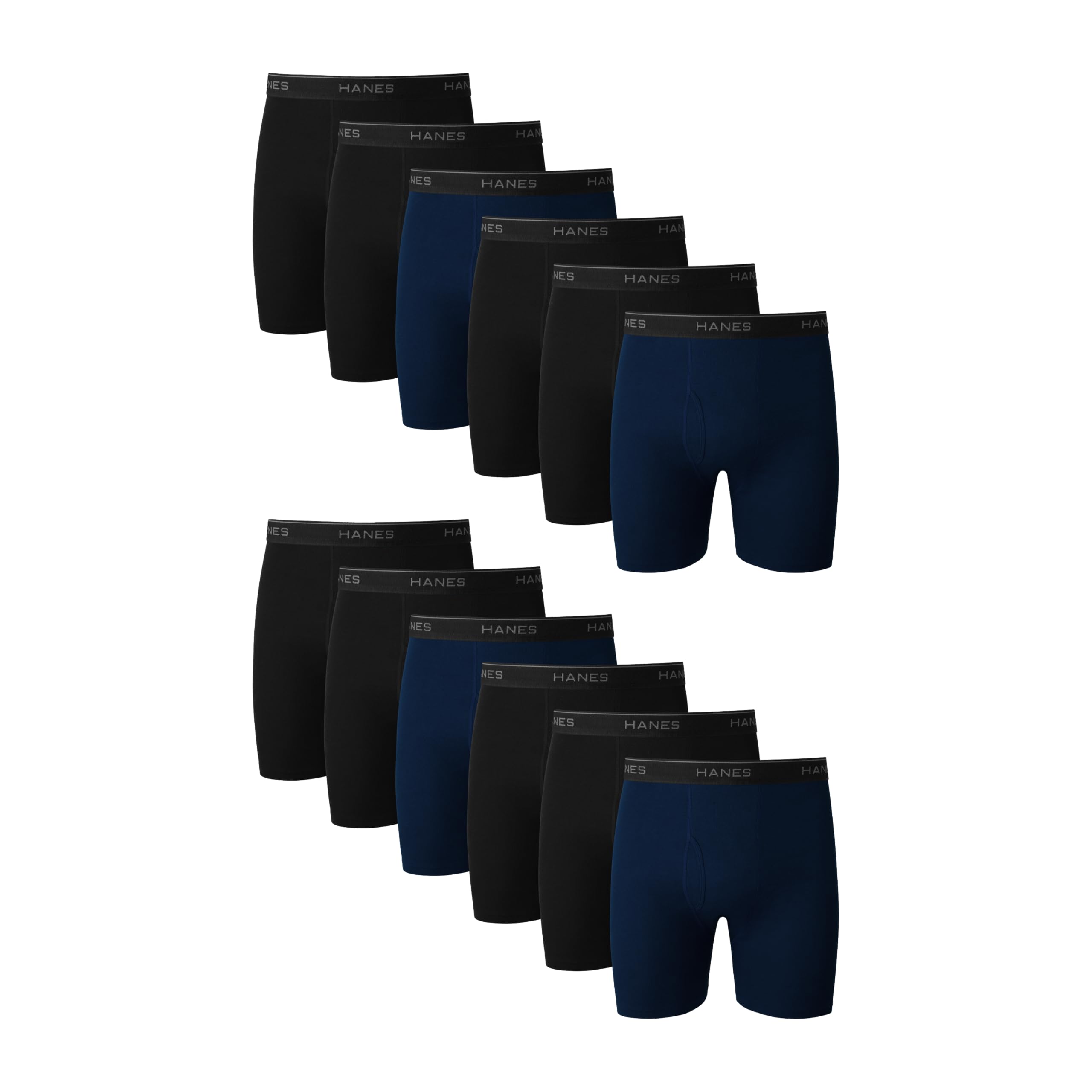 Hanes mens Underwear Boxer Briefs Pack, Cool & Breathable Cotton Moisture-wicking Underwear for Men, No Ride Up