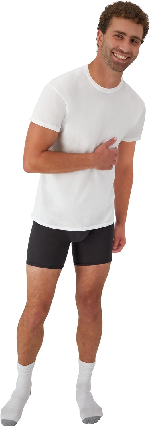 Hanes Men's Undershirt Packs, Stay-Tucked Soft Cotton Undershirts, Best Undershirts for Men, White/Black/Asstd Multipacks