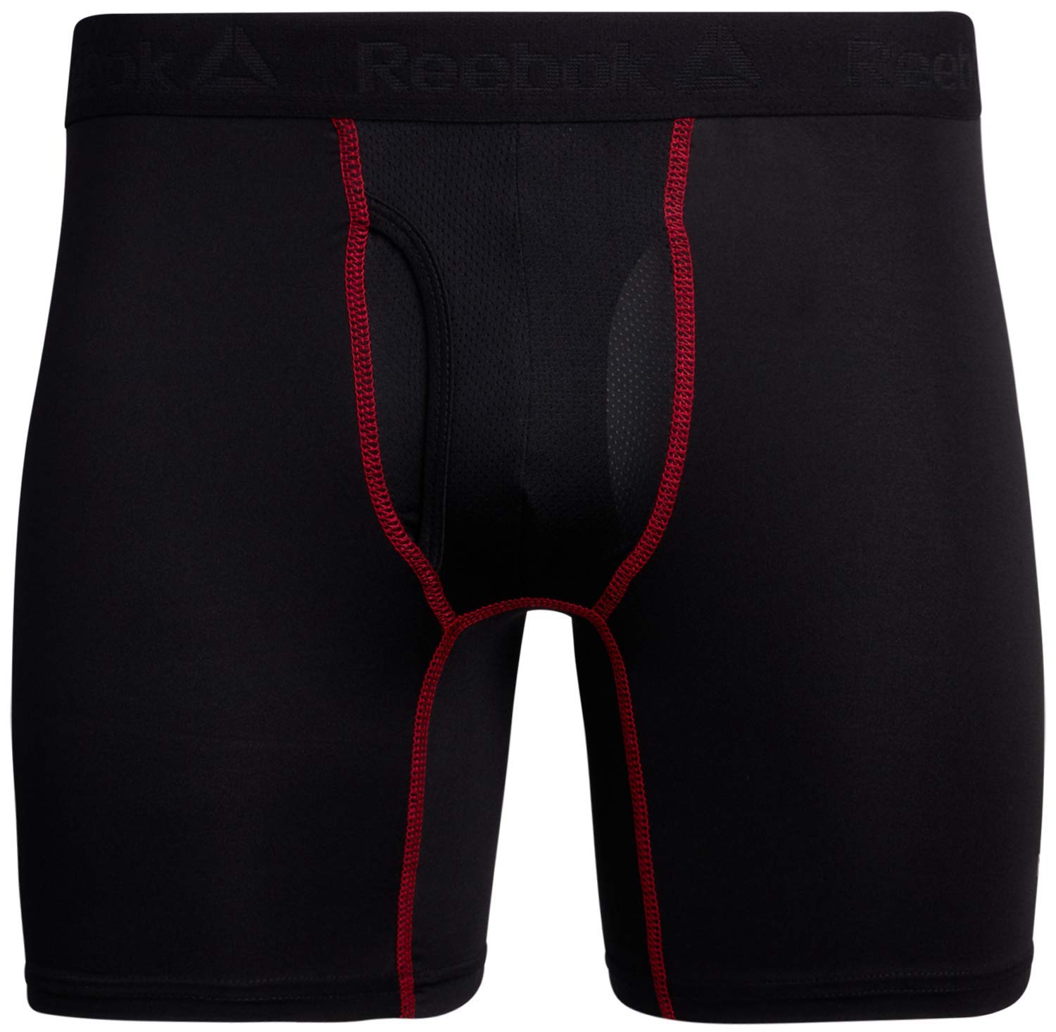 Reebok Mens Boxer Briefs - 4 Pack Underwear with Contour Pouch, 6'' Inseam