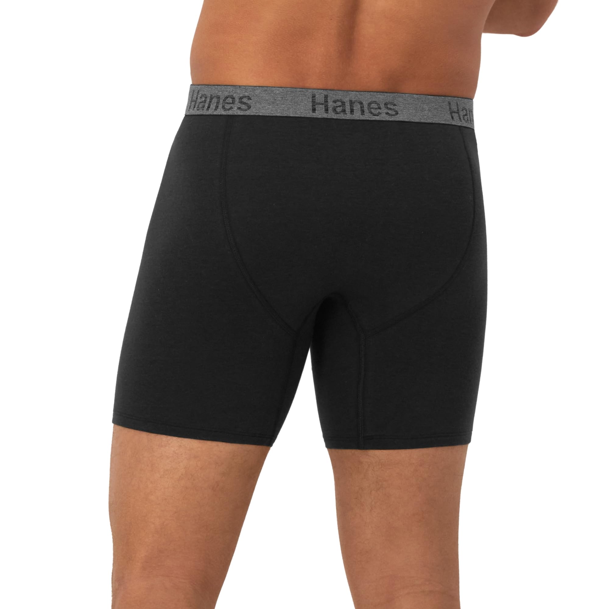 Hanes Men's Underwear Boxer Briefs or Long-Leg Boxer Briefs Pack, 3 Pack, No-Ride-Up, Stretch-Cotton Men Clothing