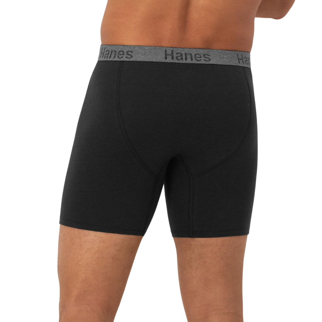 Hanes Men's Underwear Boxer Briefs or Long-Leg Boxer Briefs Pack, 3 Pack, No-Ride-Up, Stretch-Cotton Men Clothing