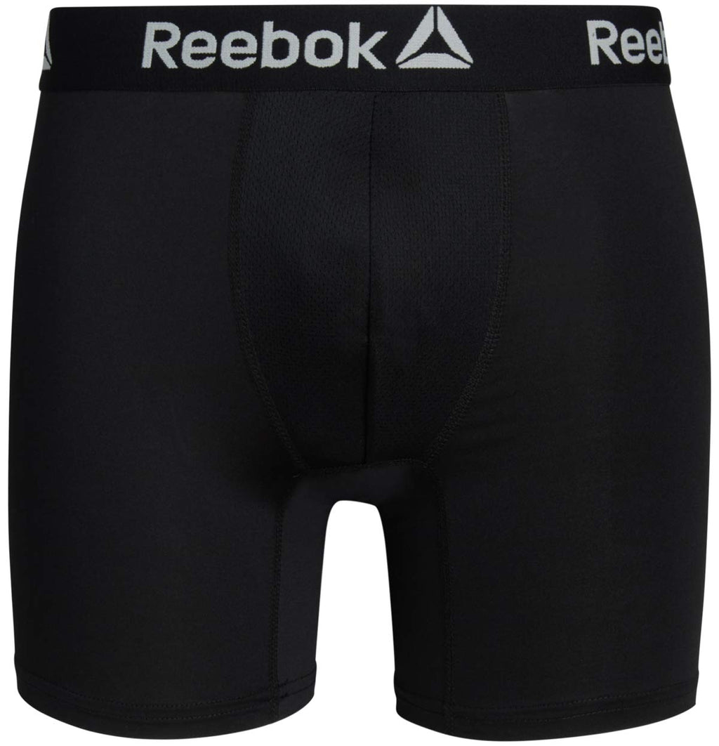 Reebok Mens Boxer Briefs - 4 Pack Underwear with Contour Pouch, 6'' Inseam