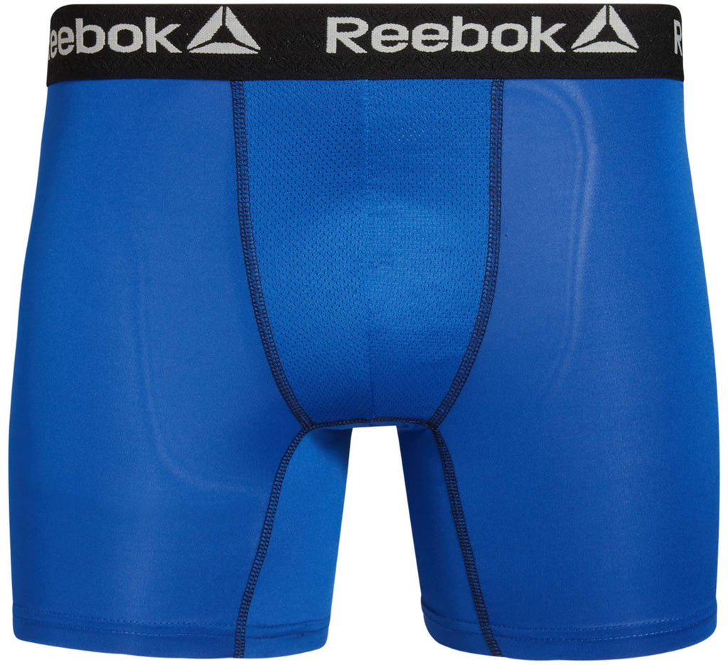 Reebok Mens Boxer Briefs - 4 Pack Underwear with Contour Pouch, 6'' Inseam