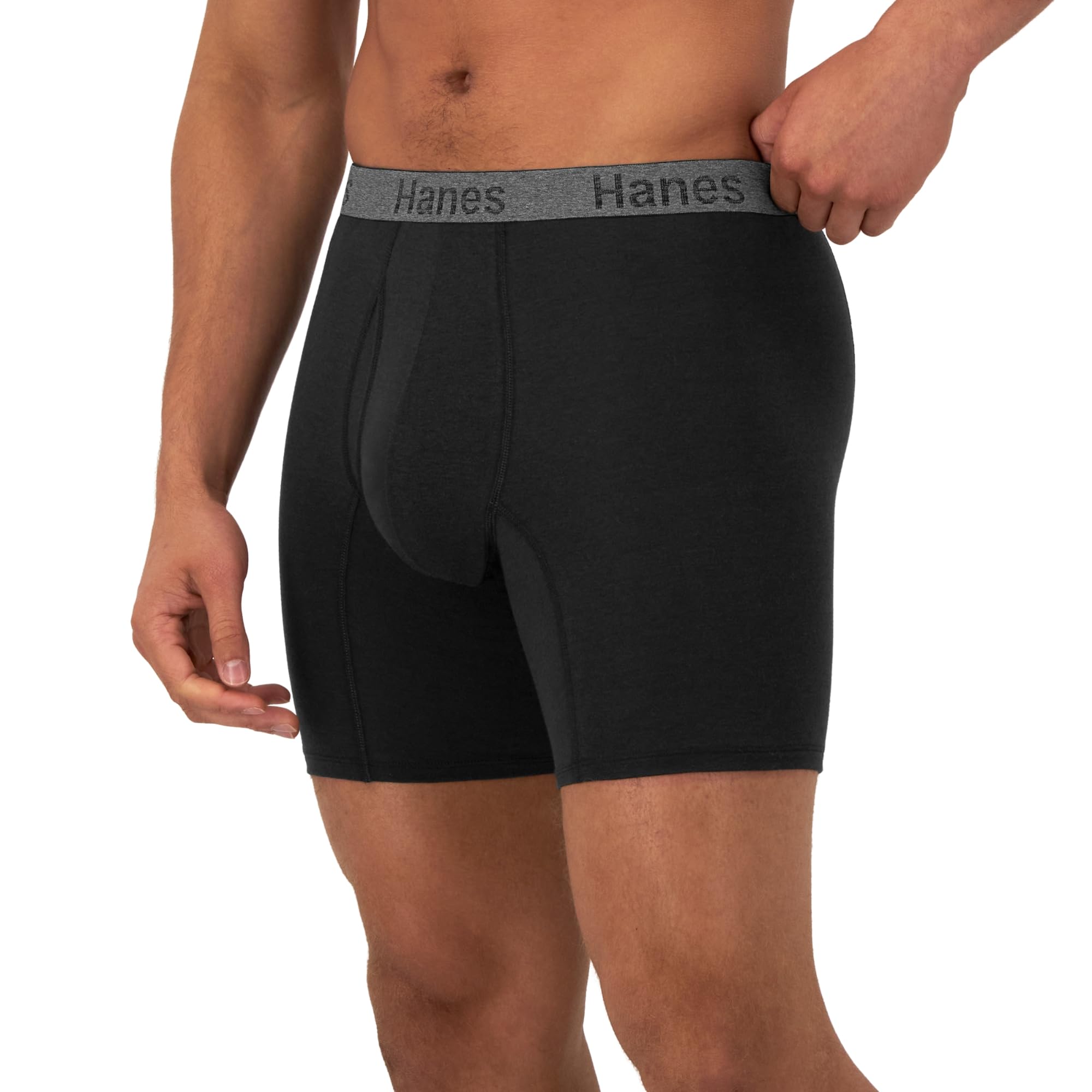 Hanes Men's Underwear Boxer Briefs or Long-Leg Boxer Briefs Pack, 3 Pack, No-Ride-Up, Stretch-Cotton Men Clothing