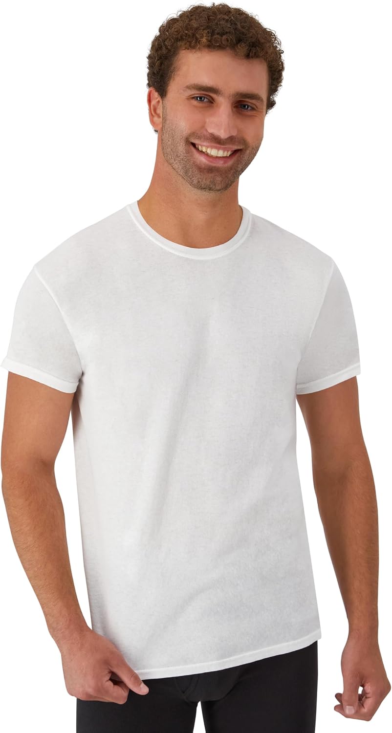 Hanes Men's Undershirt Packs, Stay-Tucked Soft Cotton Undershirts, Best Undershirts for Men, White/Black/Asstd Multipacks
