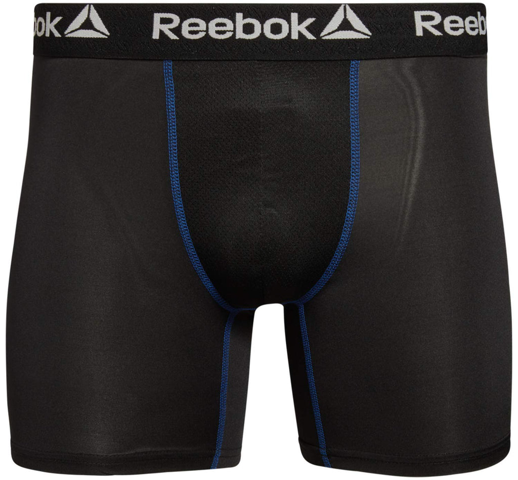 Reebok Mens Boxer Briefs - 4 Pack Underwear with Contour Pouch, 6'' Inseam