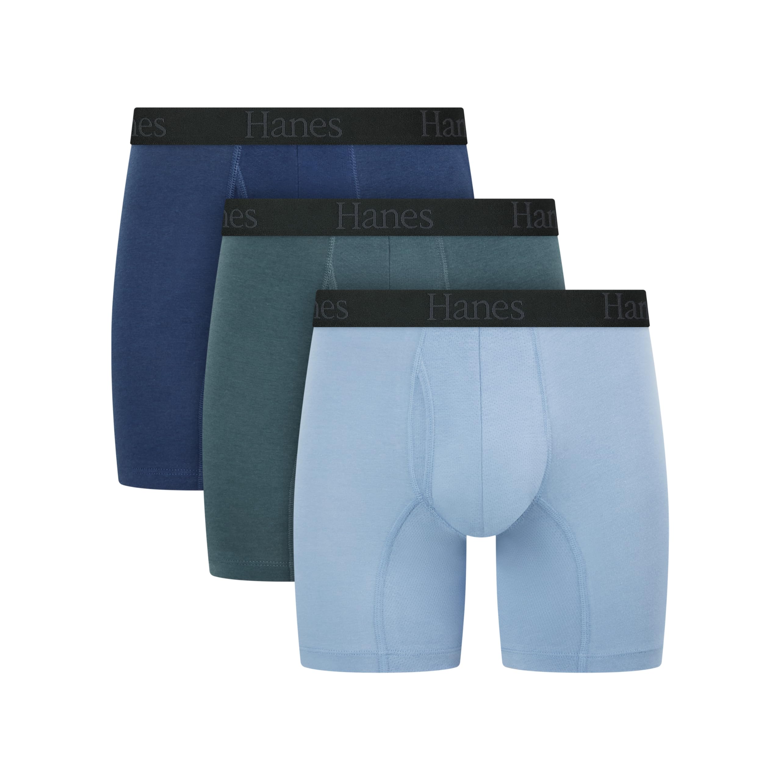 Hanes Men's Underwear Boxer Briefs or Long-Leg Boxer Briefs Pack, 3 Pack, No-Ride-Up, Stretch-Cotton Men Clothing
