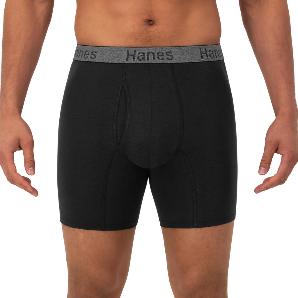 Hanes Men's Underwear Boxer Briefs or Long-Leg Boxer Briefs Pack, 3 Pack, No-Ride-Up, Stretch-Cotton Men Clothing