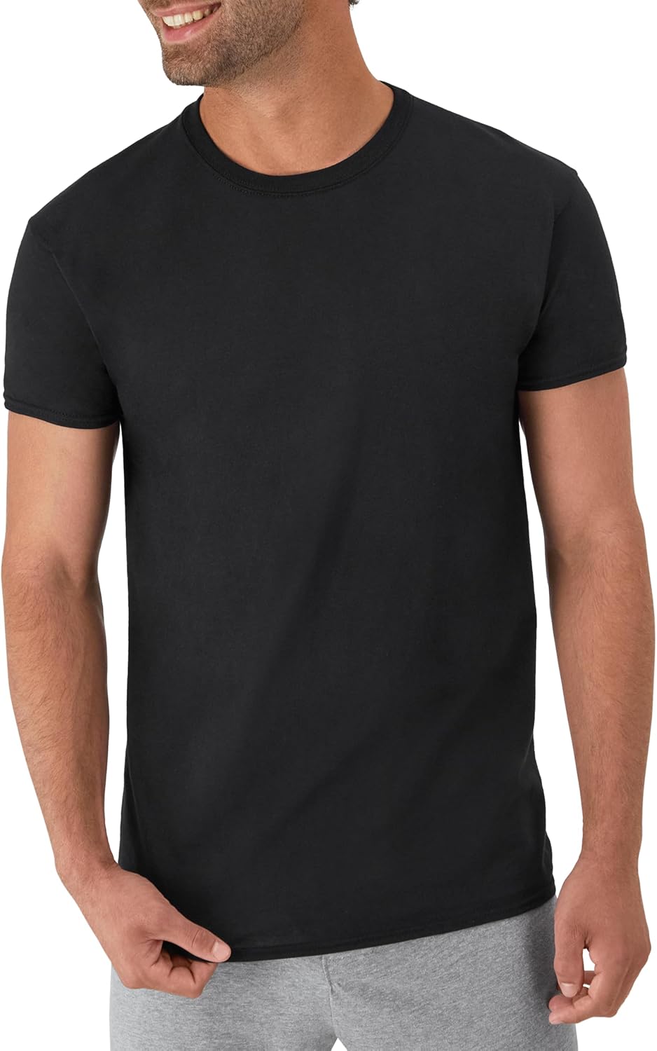 Hanes Men's Undershirt Packs, Stay-Tucked Soft Cotton Undershirts, Best Undershirts for Men, White/Black/Asstd Multipacks