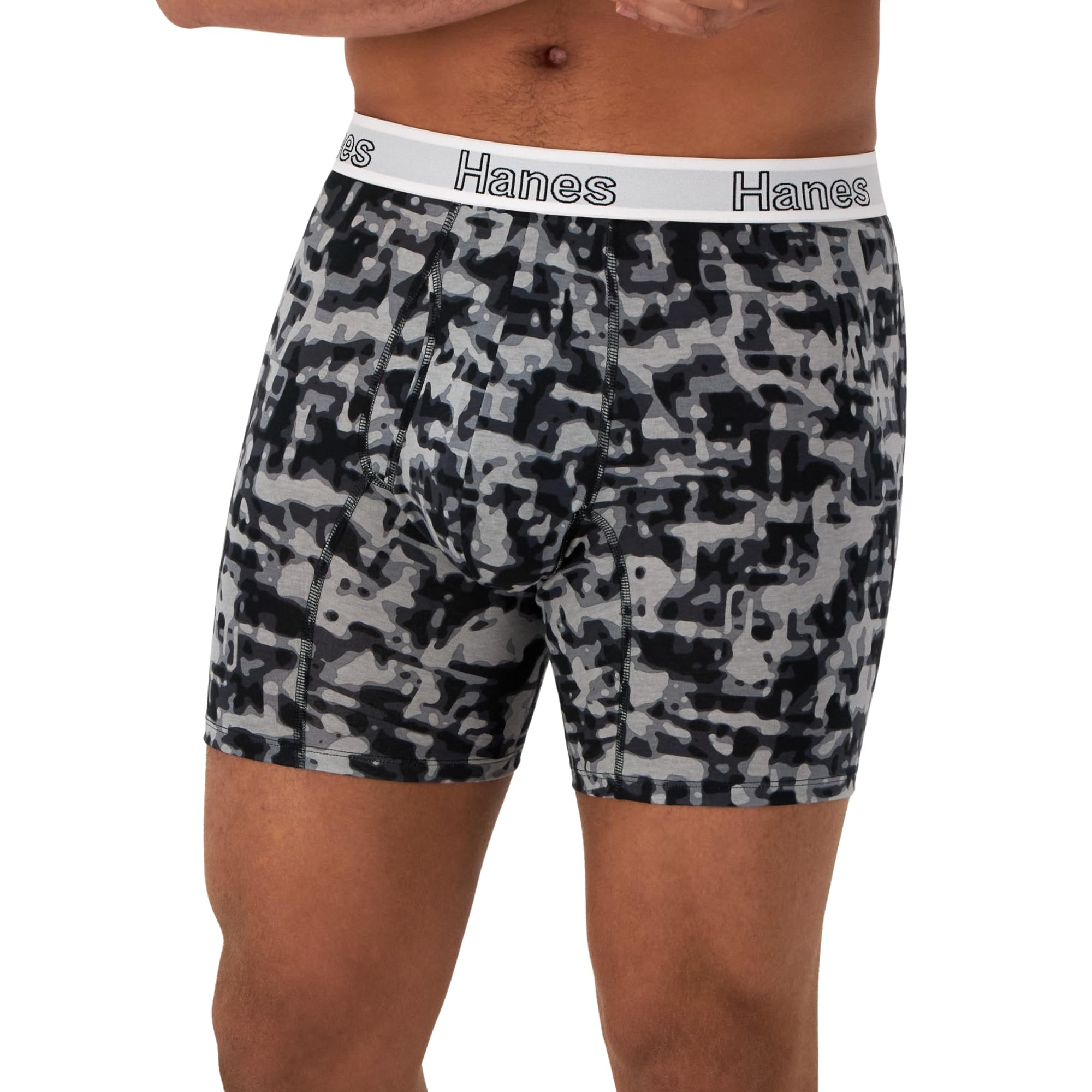 Hanes Men's Underwear Boxer Briefs or Long-Leg Boxer Briefs Pack, 3 Pack, No-Ride-Up, Stretch-Cotton Men Clothing