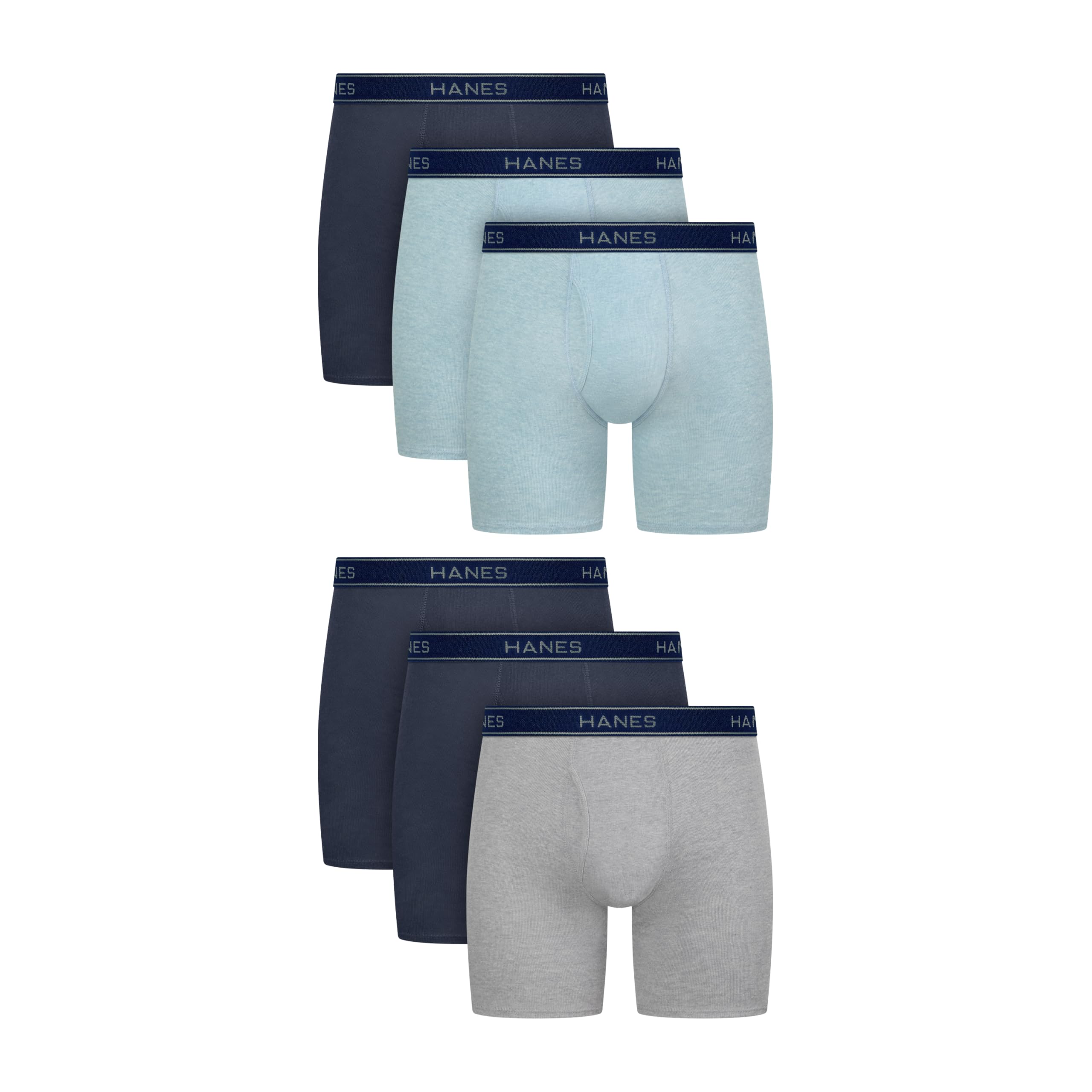 Hanes mens Underwear Boxer Briefs Pack, Cool & Breathable Cotton Moisture-wicking Underwear for Men, No Ride Up