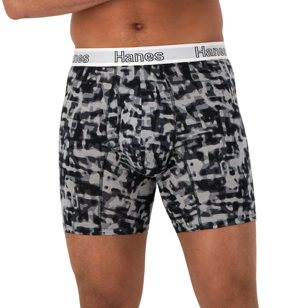 Hanes Men's Underwear Boxer Briefs or Long-Leg Boxer Briefs Pack, 3 Pack, No-Ride-Up, Stretch-Cotton Men Clothing