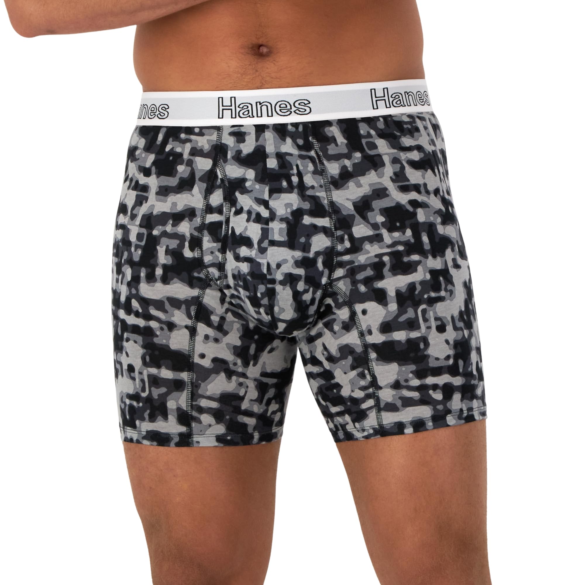 Hanes Men's Underwear Boxer Briefs or Long-Leg Boxer Briefs Pack, 3 Pack, No-Ride-Up, Stretch-Cotton Men Clothing