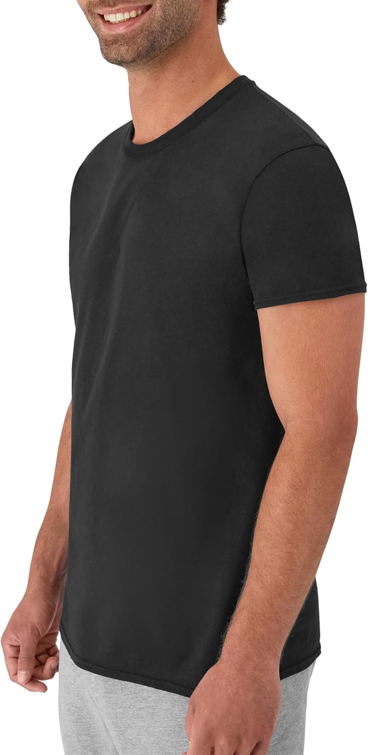 Hanes Men's Undershirt Packs, Stay-Tucked Soft Cotton Undershirts, Best Undershirts for Men, White/Black/Asstd Multipacks