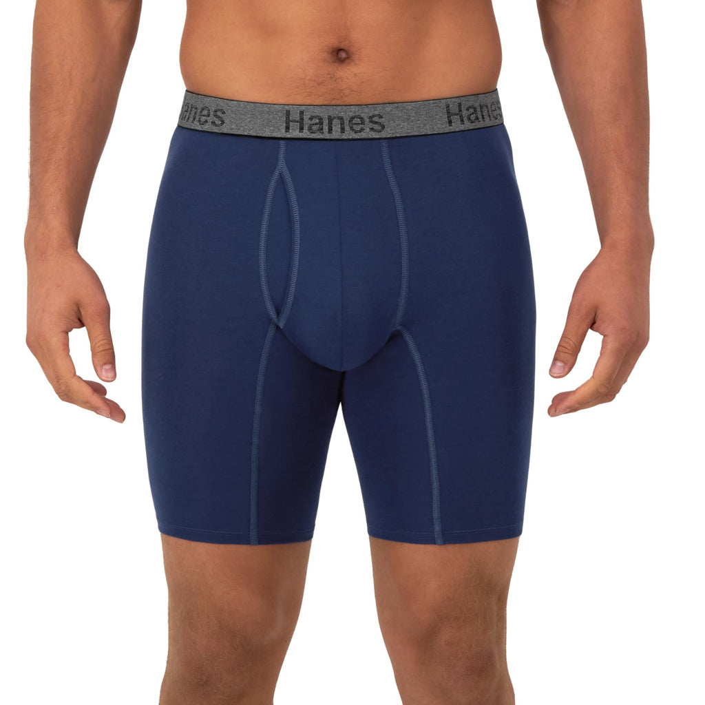 Hanes Men's Underwear Boxer Briefs or Long-Leg Boxer Briefs Pack, 3 Pack, No-Ride-Up, Stretch-Cotton Men Clothing