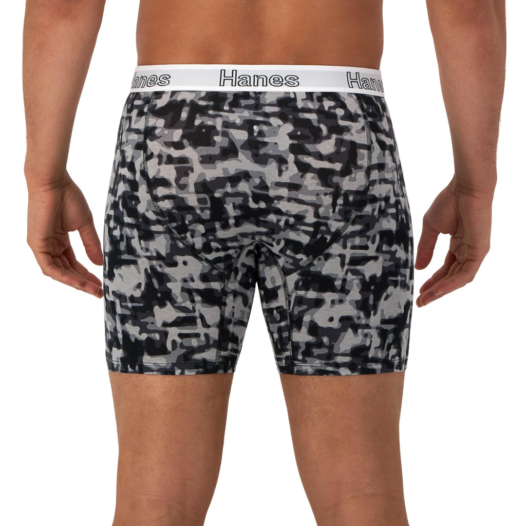 Hanes Men's Underwear Boxer Briefs or Long-Leg Boxer Briefs Pack, 3 Pack, No-Ride-Up, Stretch-Cotton Men Clothing