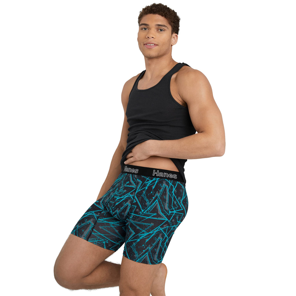 Hanes Men's Underwear Boxer Briefs or Long-Leg Boxer Briefs Pack, 3 Pack, No-Ride-Up, Stretch-Cotton Men Clothing