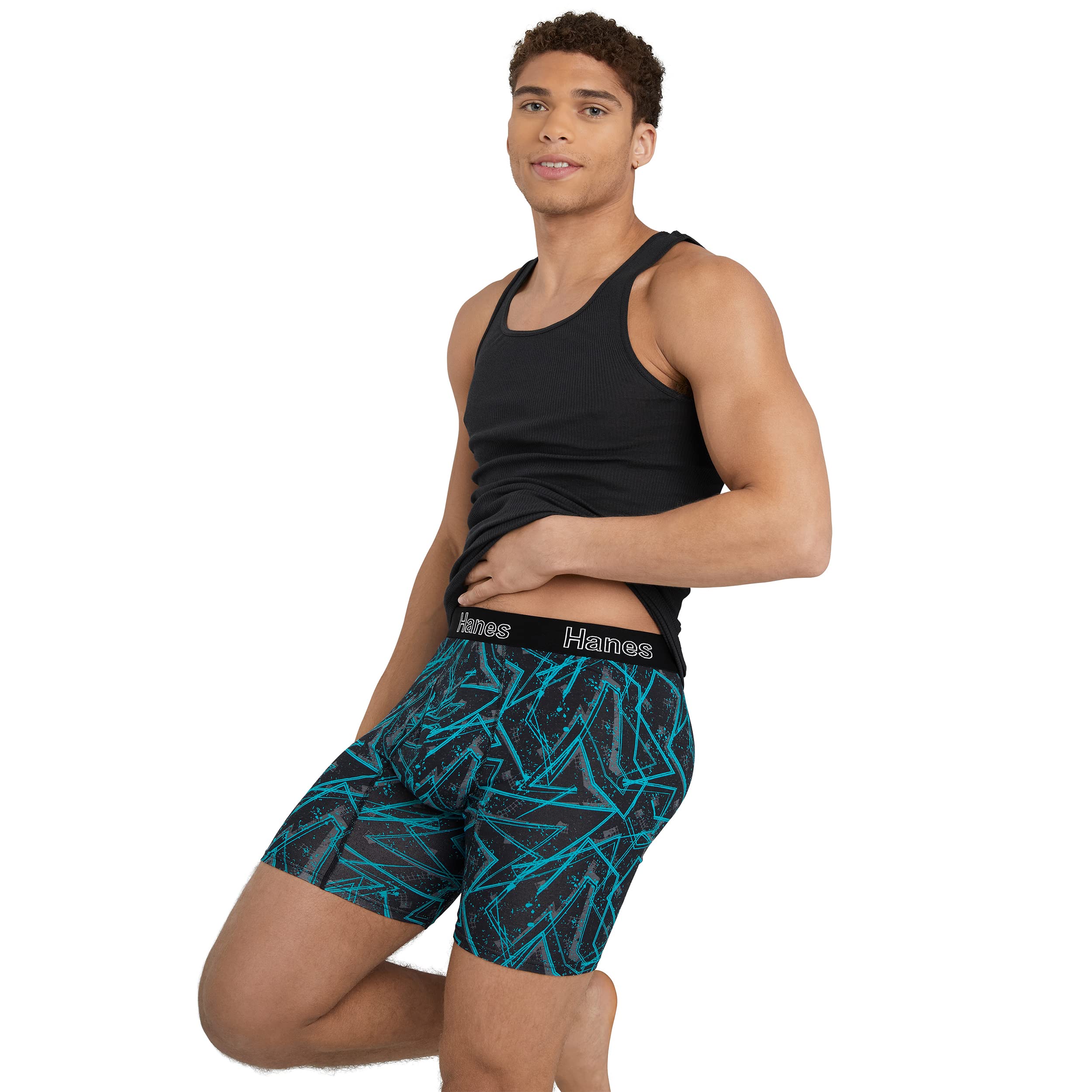 Hanes Men's Underwear Boxer Briefs or Long-Leg Boxer Briefs Pack, 3 Pack, No-Ride-Up, Stretch-Cotton Men Clothing