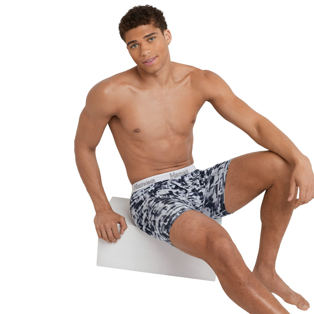 Hanes Men's Underwear Boxer Briefs or Long-Leg Boxer Briefs Pack, 3 Pack, No-Ride-Up, Stretch-Cotton Men Clothing