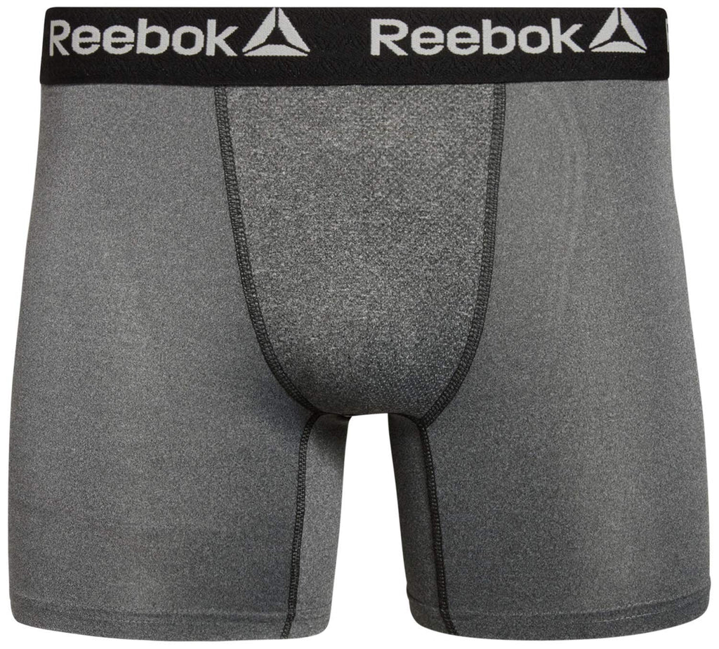 Reebok Mens Boxer Briefs - 4 Pack Underwear with Contour Pouch, 6'' Inseam