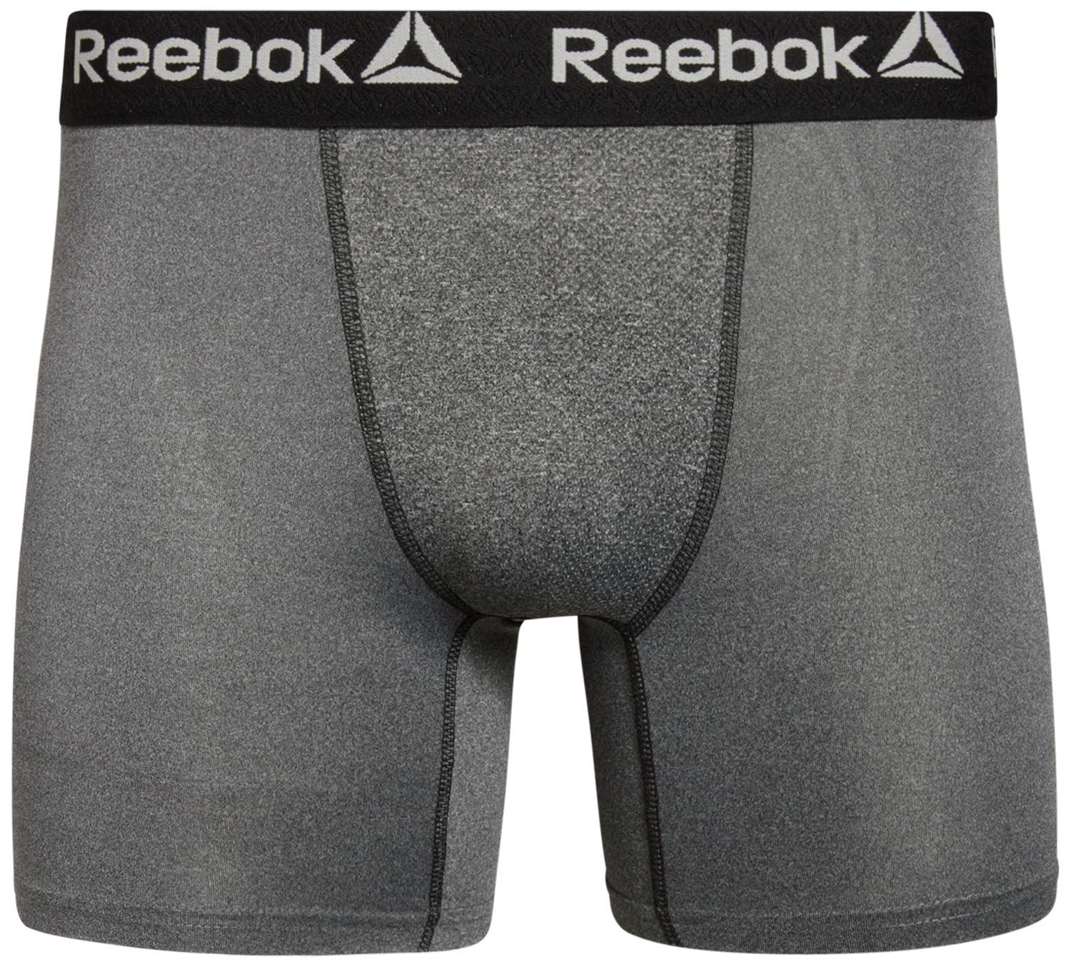 Reebok Mens Boxer Briefs - 4 Pack Underwear with Contour Pouch, 6'' Inseam