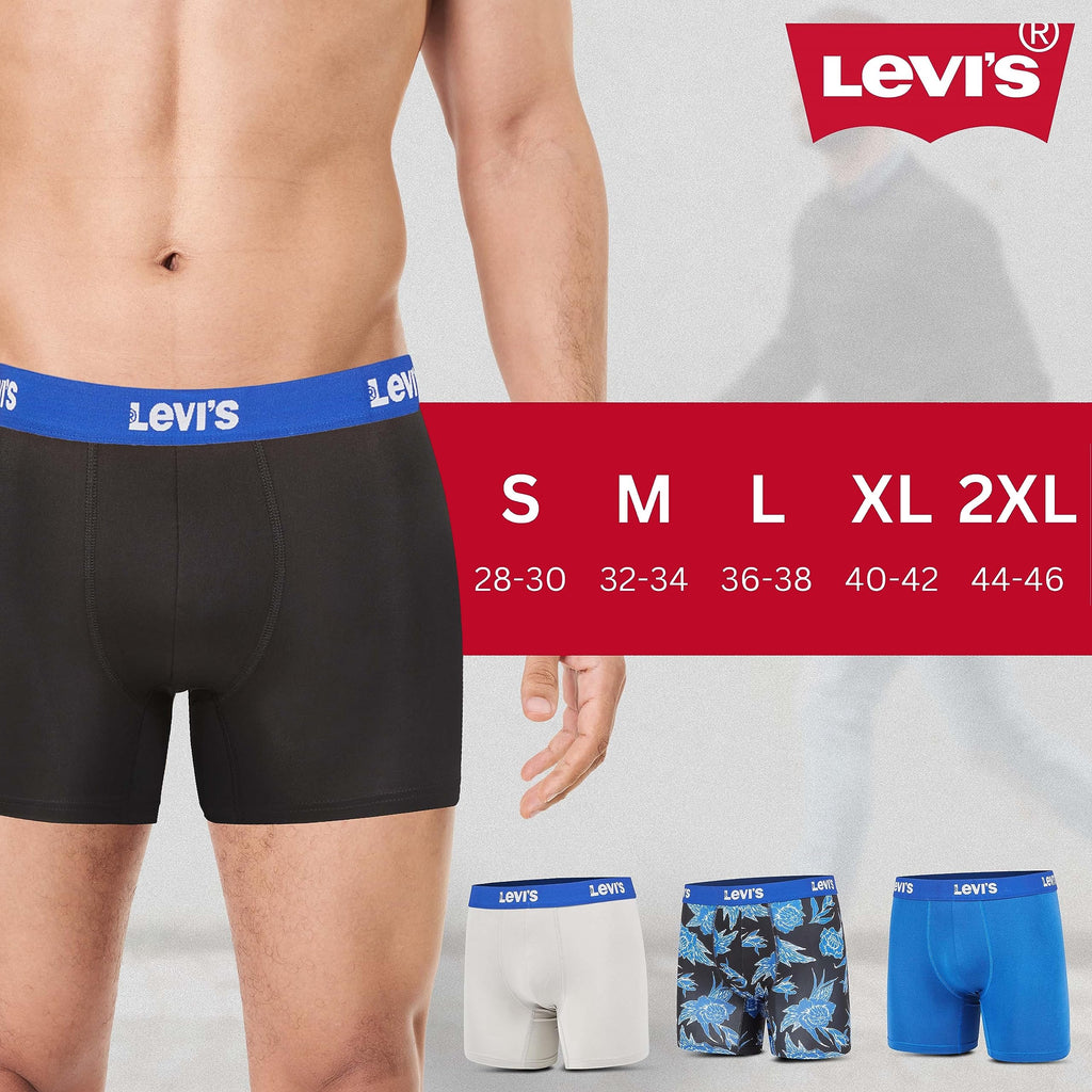Levi's Mens Underwear Microfiber Boxer Brief for Men Ultra Soft 4 Pack