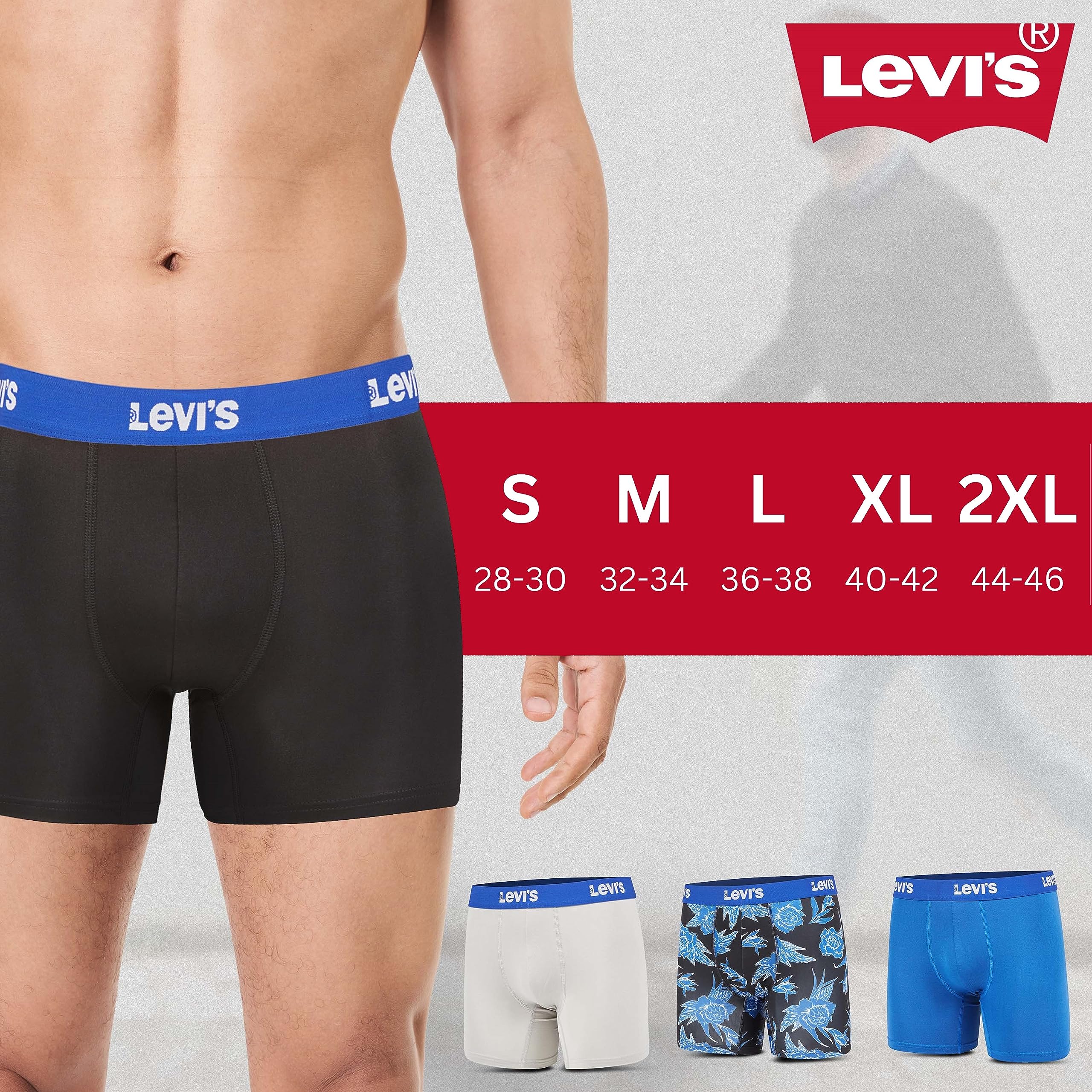 Levi's Mens Underwear Microfiber Boxer Brief for Men Ultra Soft 4 Pack