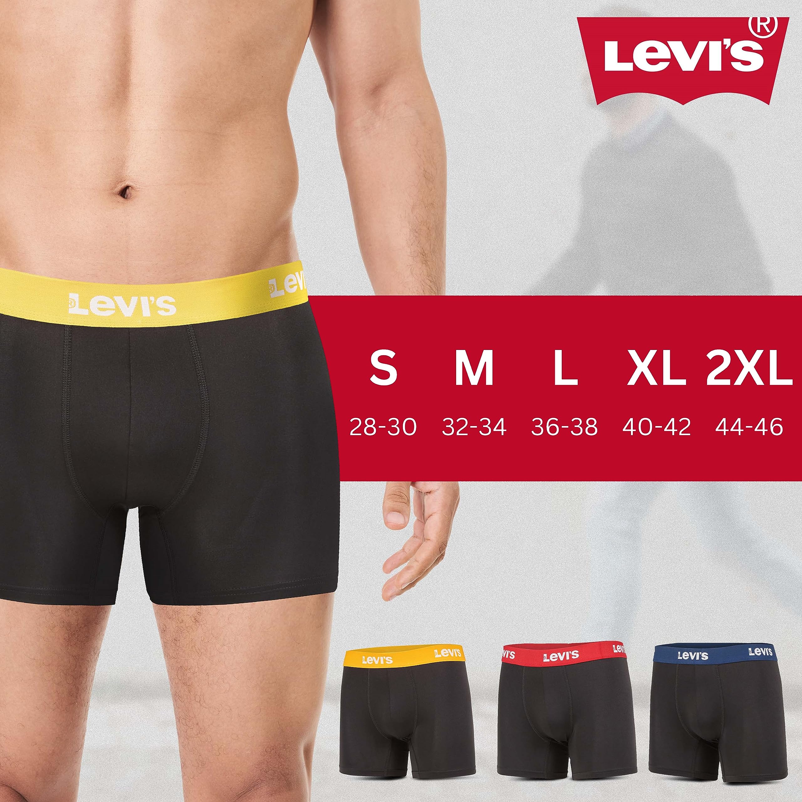 Levi's Mens Underwear Microfiber Boxer Brief for Men Ultra Soft 4 Pack