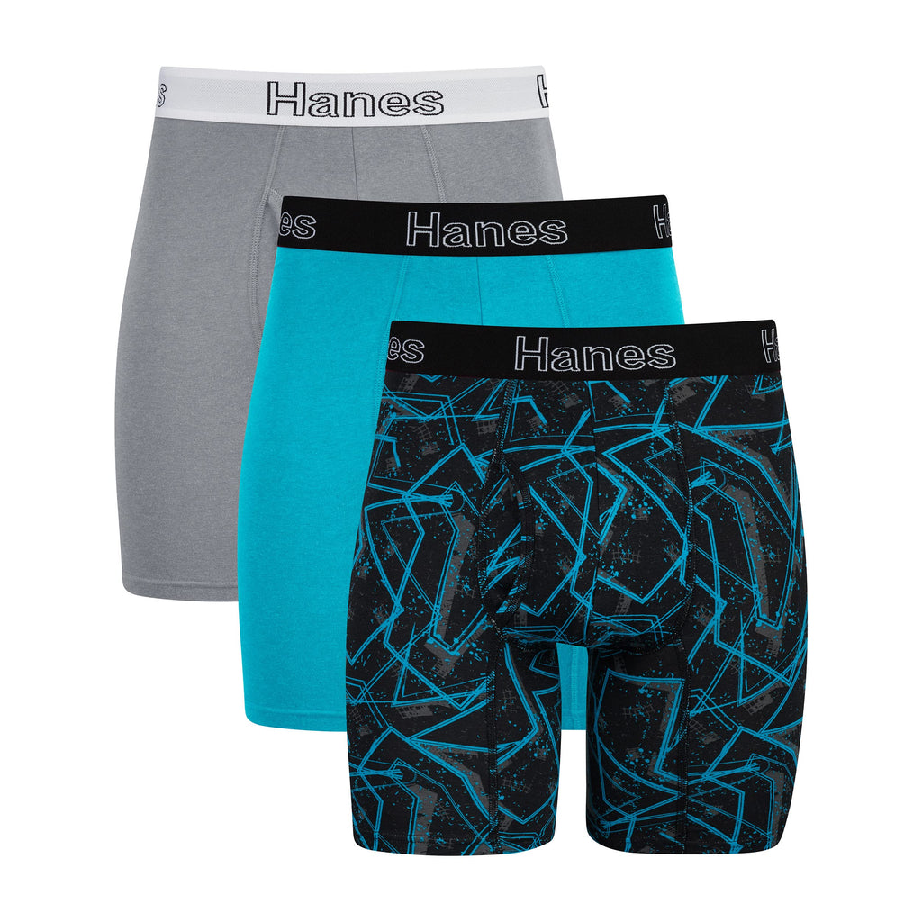 Hanes Men's Underwear Boxer Briefs or Long-Leg Boxer Briefs Pack, 3 Pack, No-Ride-Up, Stretch-Cotton Men Clothing
